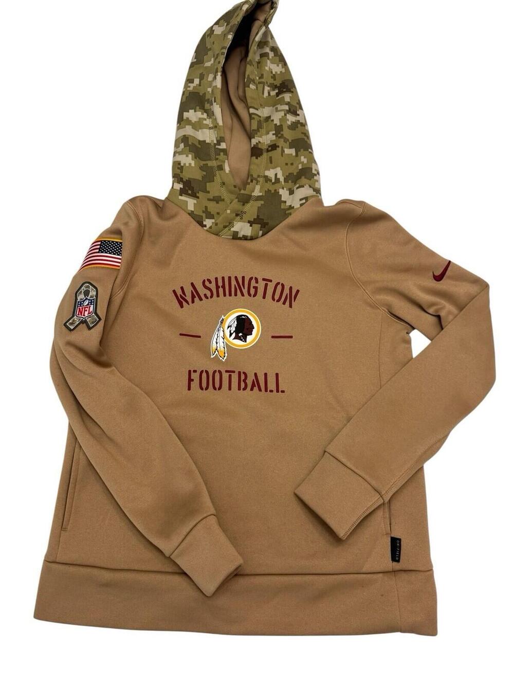 Nike NFL Washington Salute To Service Football Hoodie Khaki/Camo Medium
